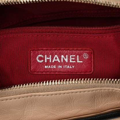 Chanel Aged Calfskin Quilted Medium Gabrielle Hobo Beige Black 6 of 13