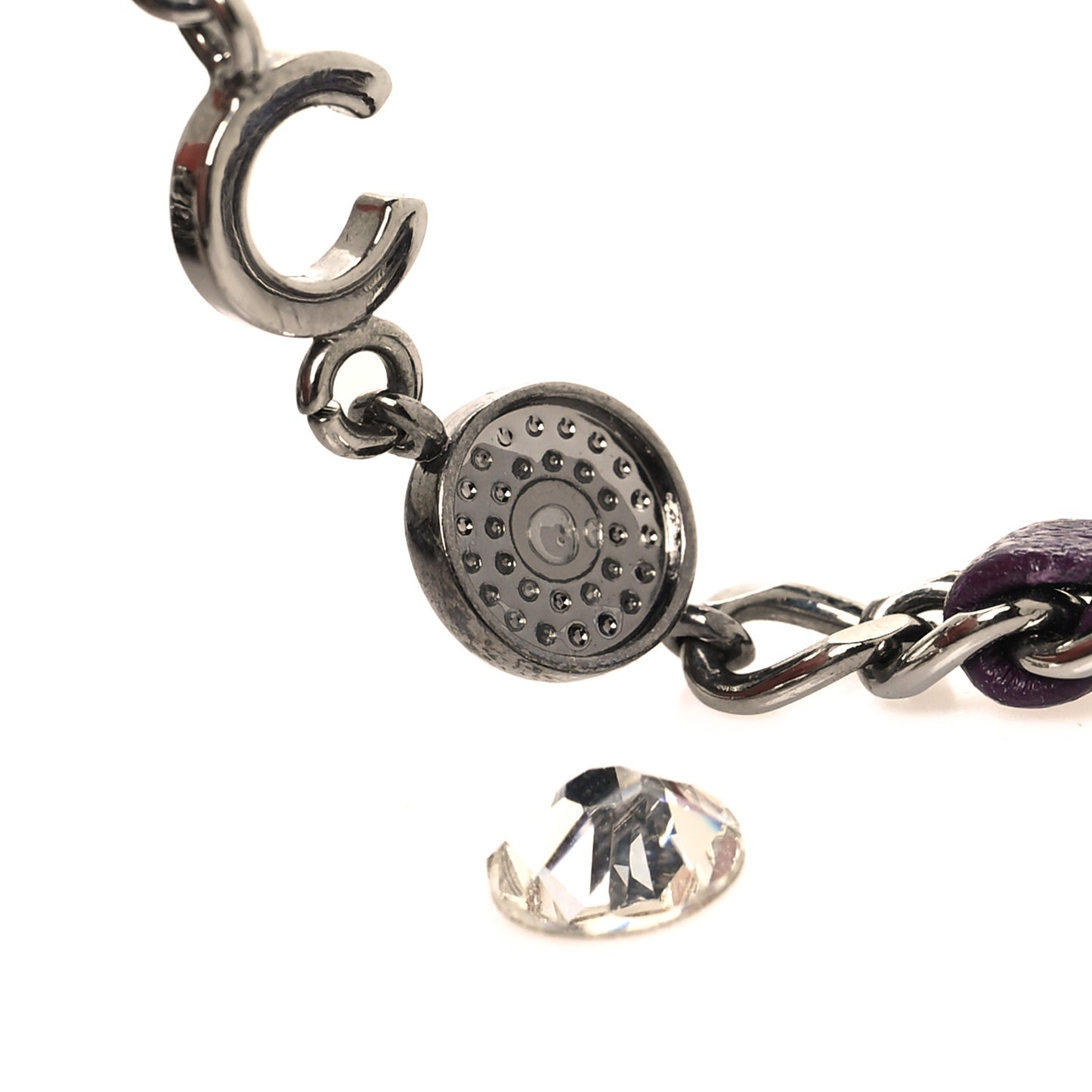 Acetate Metal Lambskin Square Chain Sunglasses 5210-Q-A Purple