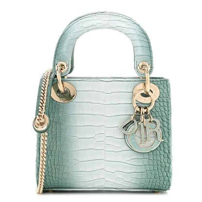 Christian Dior Alligator Gradient Swarovski Crystal Mini Lady Dior Blue 1 of 10