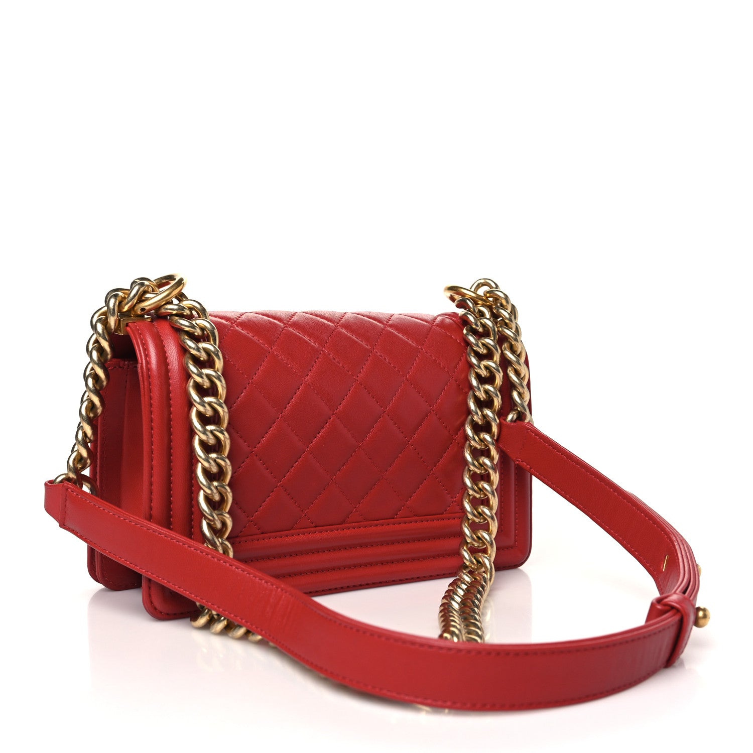 Chanel Lambskin Quilted Small Boy Flap Dark Red 3 of 10