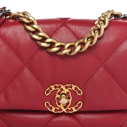 Chanel Goatskin Quilted Medium Chanel 19 Flap Red 8 of 14