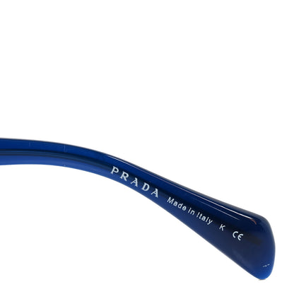 Prada Acetate Round Symbole Triangle Logo Sunglasses SPR 15O Blue 5 of 7