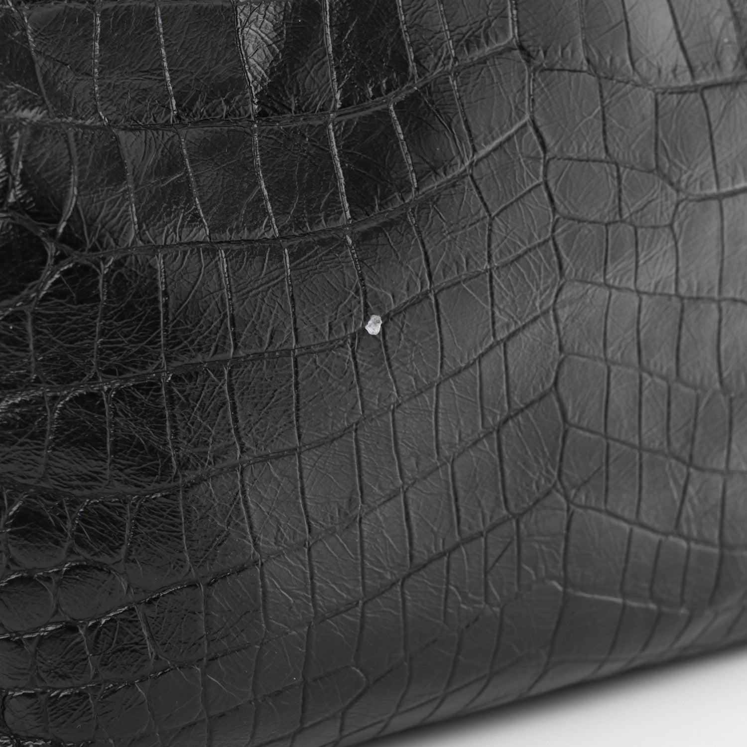 Saint Laurent Calfskin Crocodile Embossed Monogram Medium Niki Shopping Bag Black 13 of 15