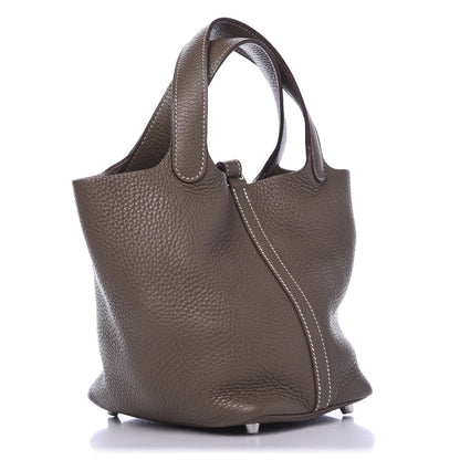 Hermes Taurillon Clemence Picotin Lock 18 PM Etoupe 3 of 10