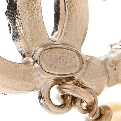 Chanel Crystal Pearl CC Drop Earrings Gold 4 of 4