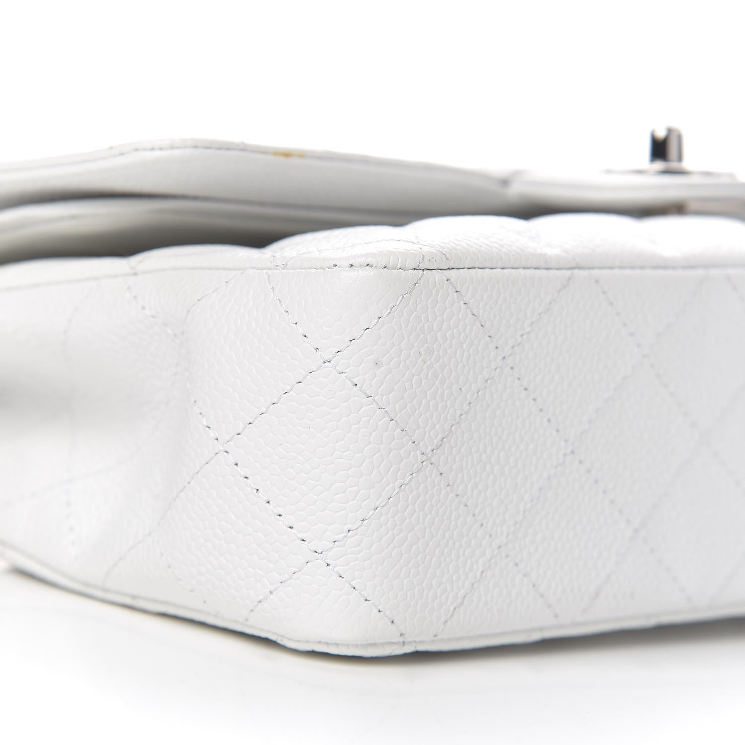 Chanel Caviar Quilted Medium Double Flap White 16 of 21