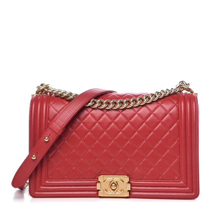 Chanel Lambskin Quilted New Medium Boy Flap Red 1 of 10