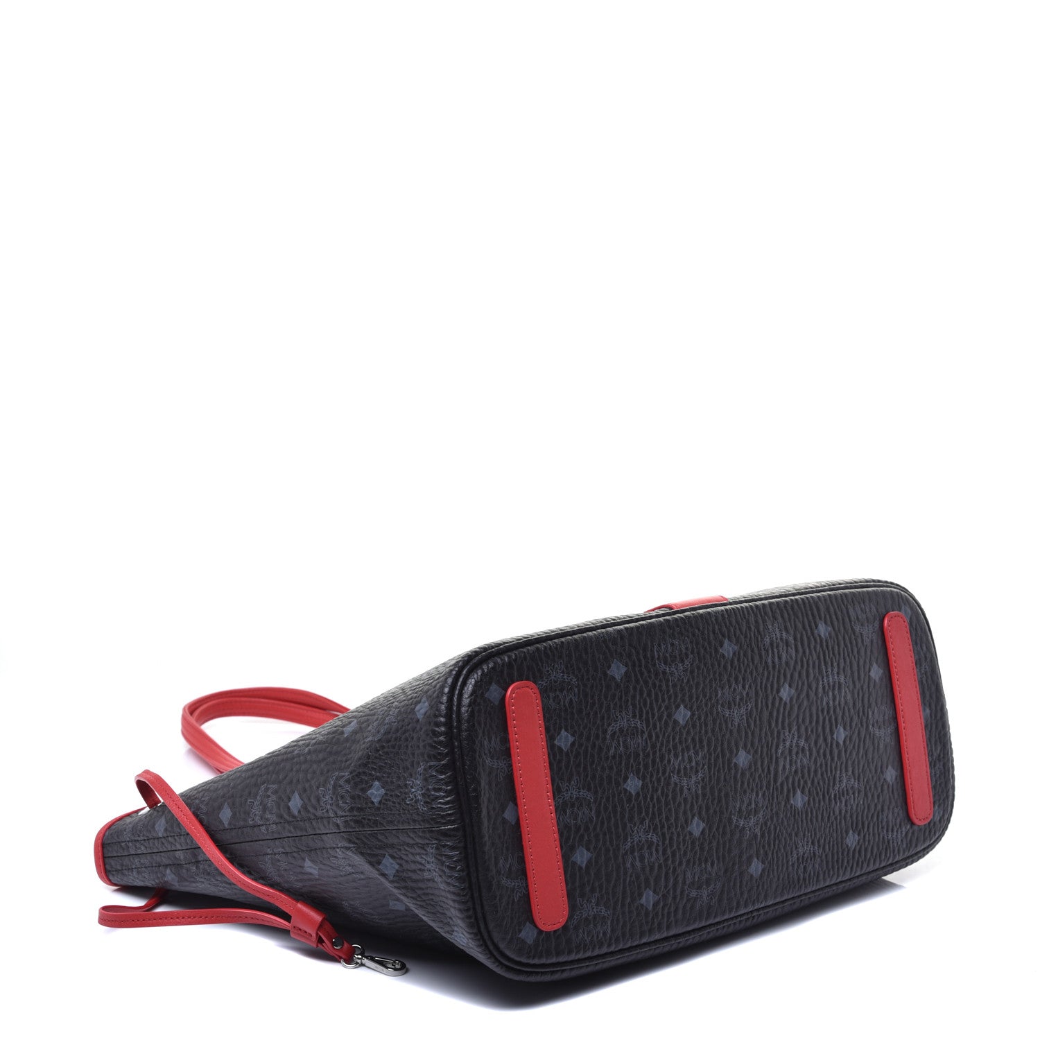 MCM Visetos Medium Liz Reversible Shopper Tote Black Red 6 of 14