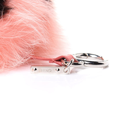 Fendi Fox Fur Y ABCharm Bag Charm Pink Black 3 of 5