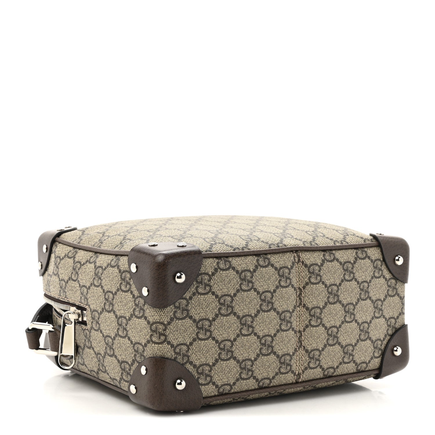 Gucci GG Supreme Monogram Textured Calfskin Square Messenger Bag Beige Ebony New Acero 4 of 11