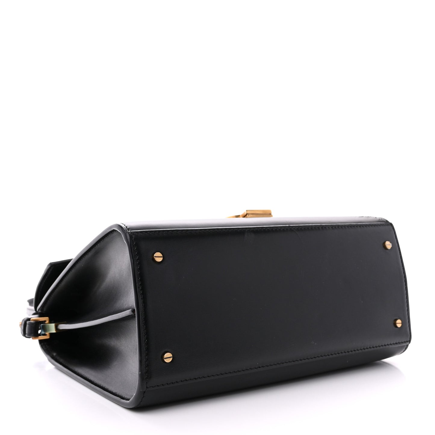 Smooth Calfskin Medium Classic Monogram Cassandra Top Handle Black Rouge Legion