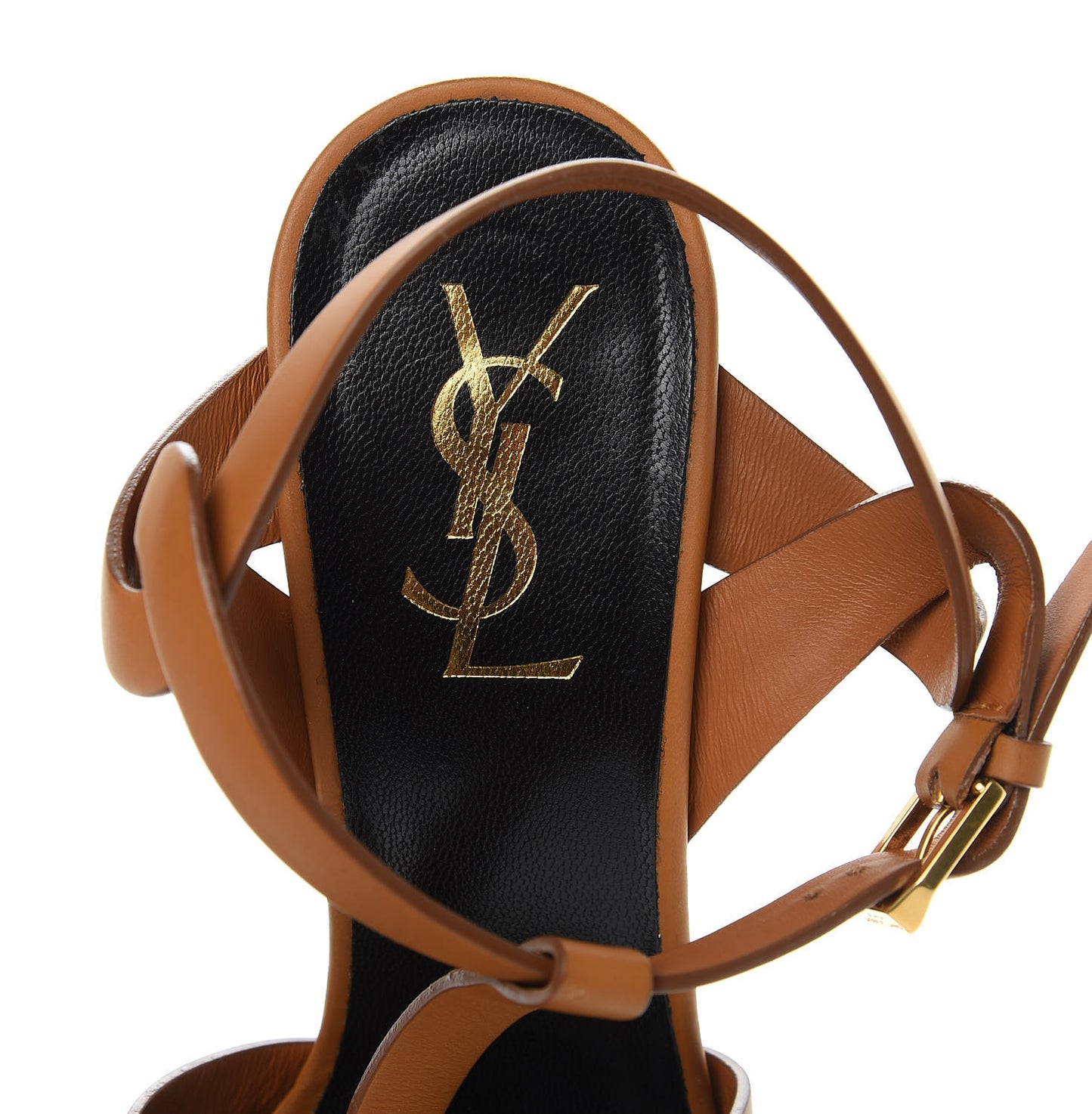 Calfskin Tribute 105 Platform Sandals 36 Cognac