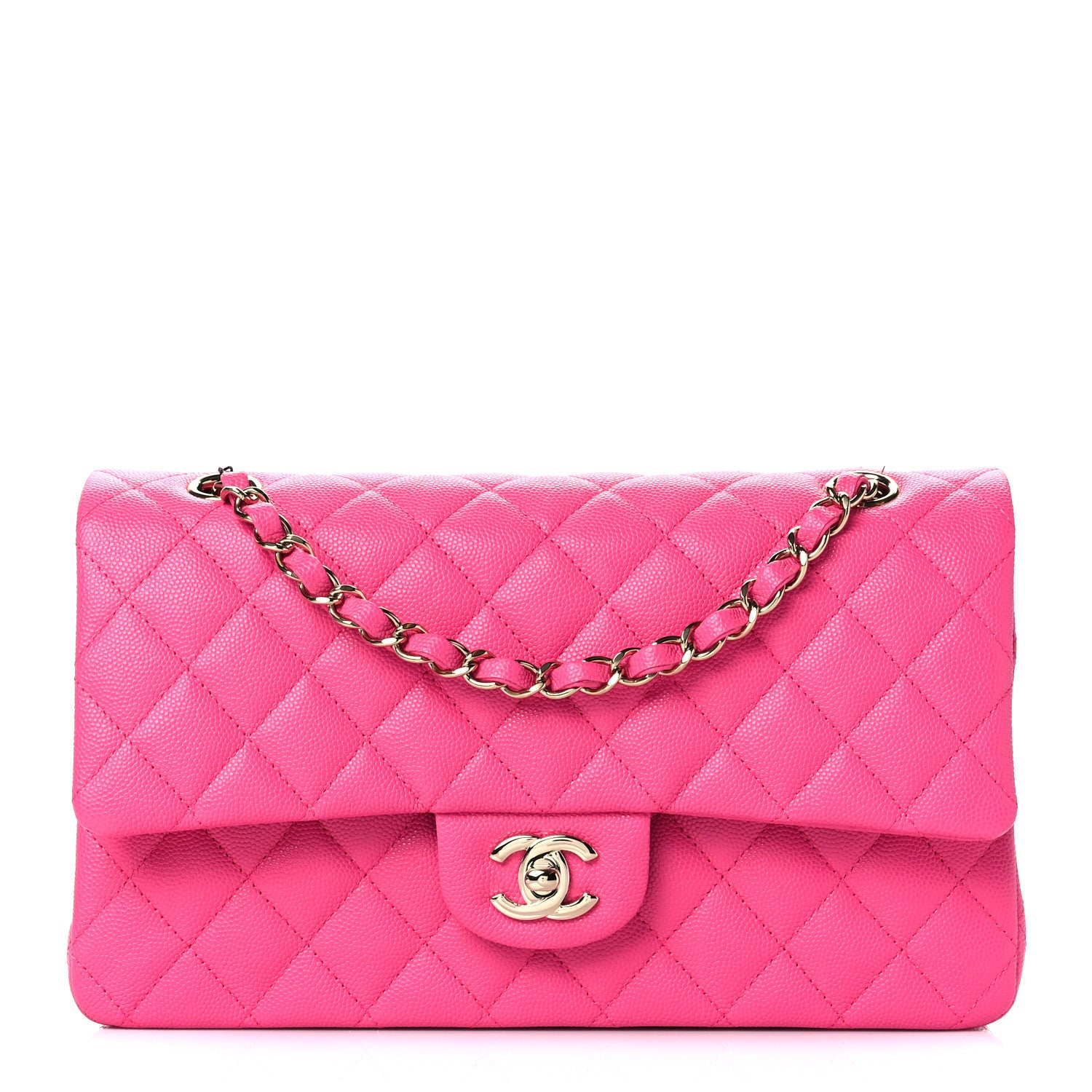 Chanel Caviar Quilted Medium Double Flap Pink 1 of 10