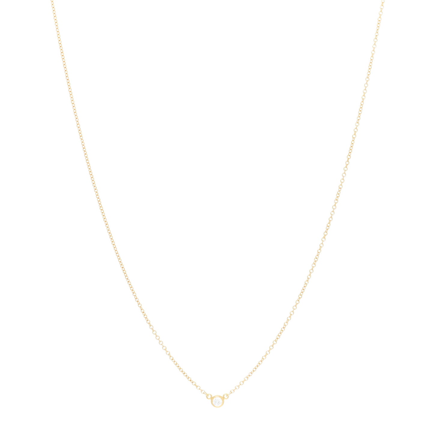18K Yellow Gold Diamond .05ct Elsa Peretti Diamonds by the Yard Pendant Necklace