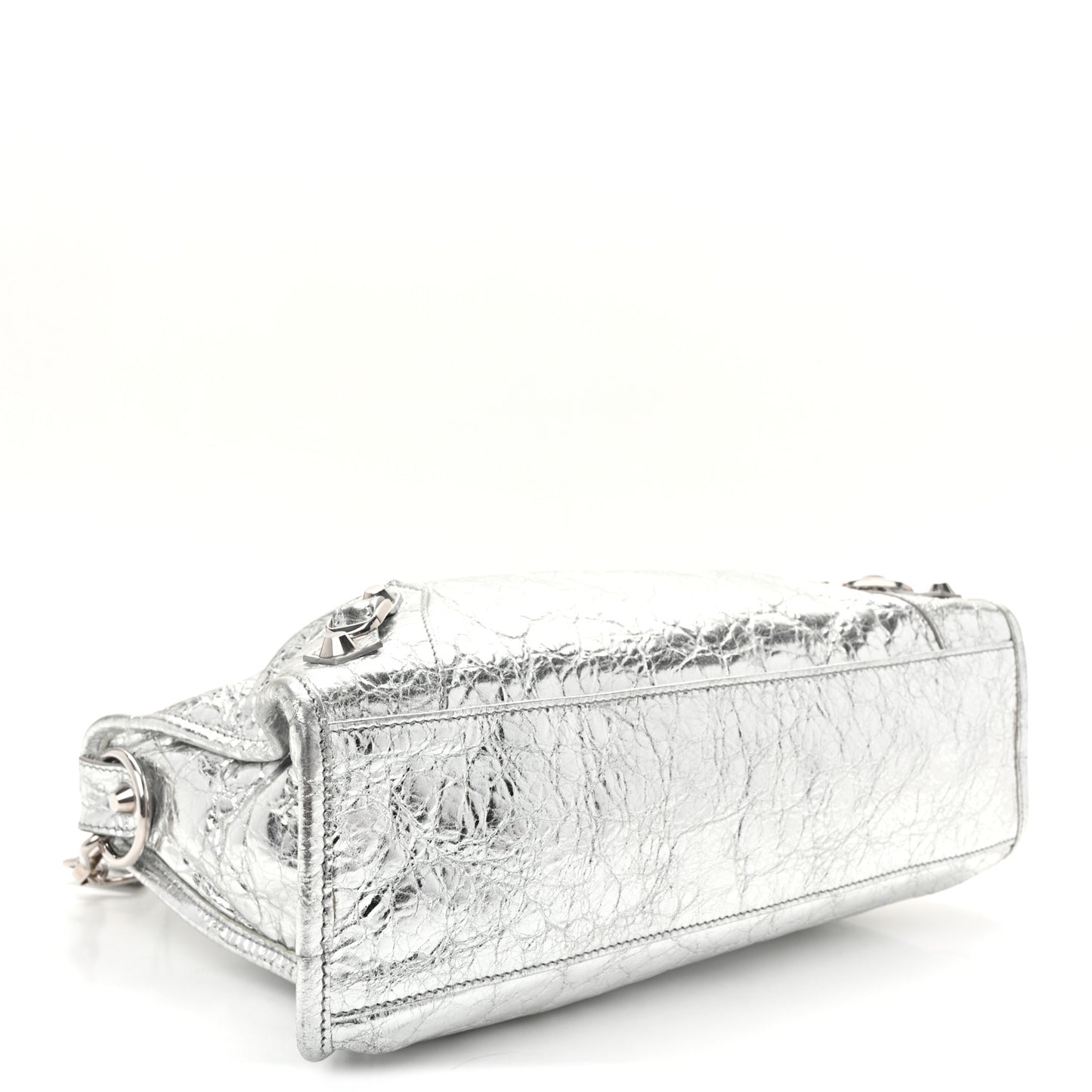 Metallic Agneau Silver Hardware Small Le City Silver