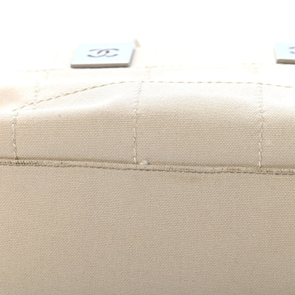Chanel Canvas Square Stitched CC Tote Bag Beige 11 of 14
