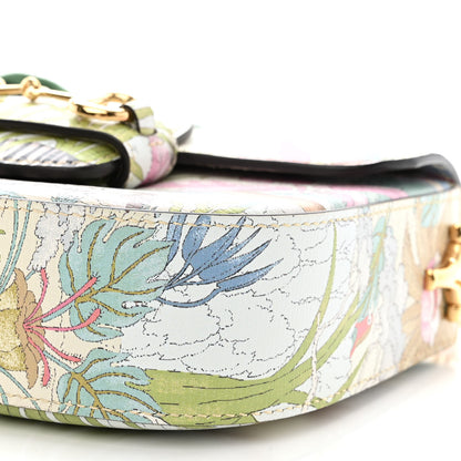Gucci New Shangai Calfskin Tiger Savanah Web Mini Horsebit 1955 Shoulder Bag Chalky White Multicolor 10 of 10