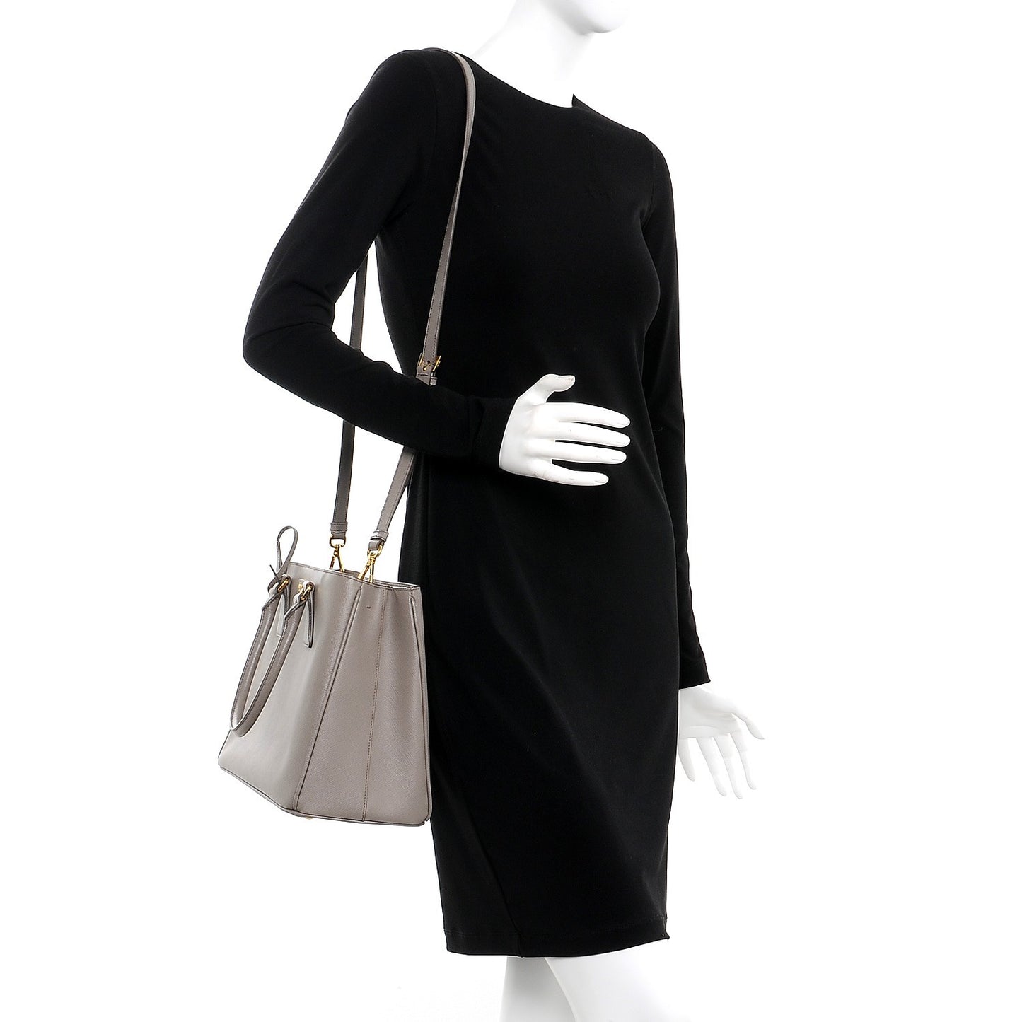 Saffiano Lux Medium Tote Argilla