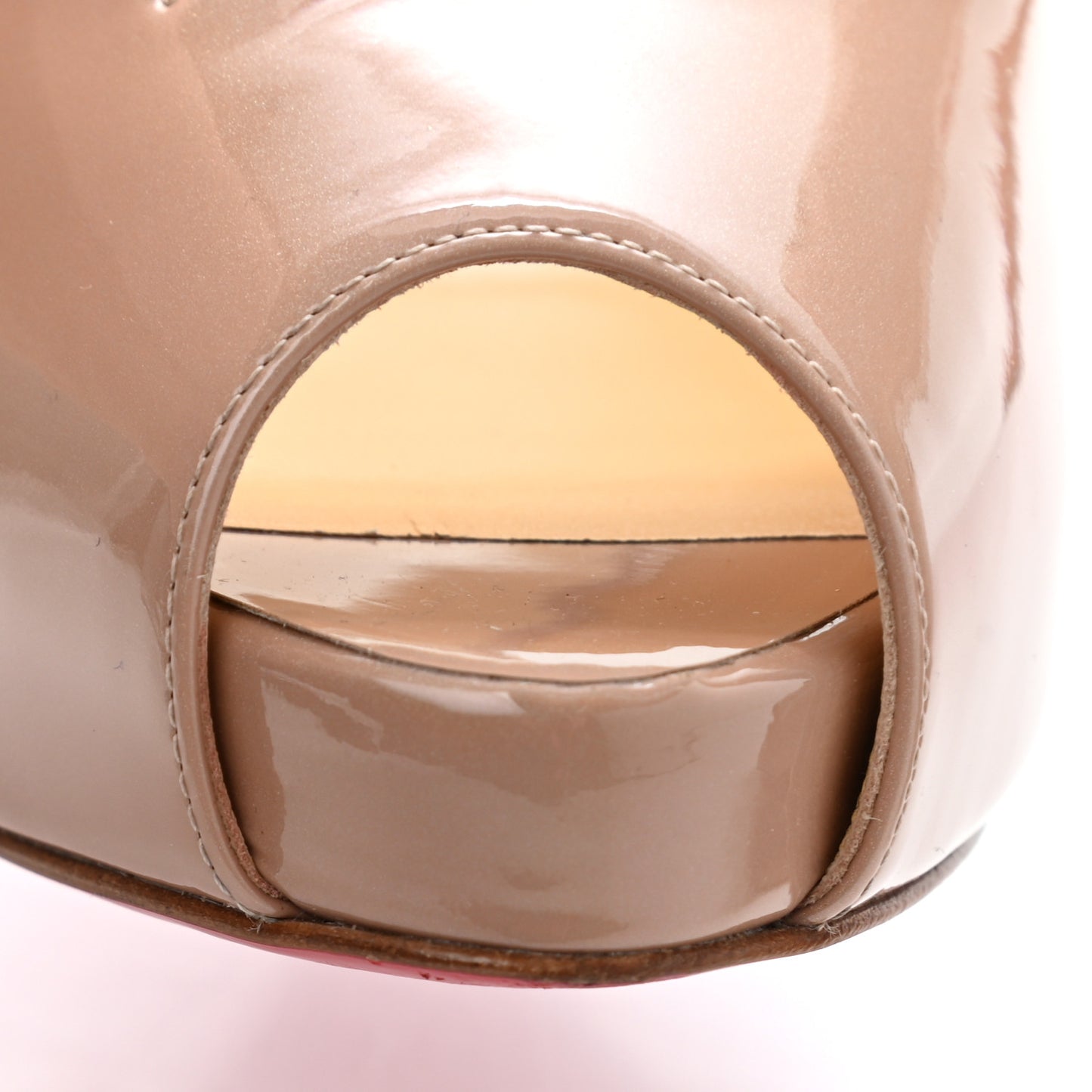 Patent After Sun Round Chick Alta Platform Peep Toe 120 Pumps 40.5 Nude