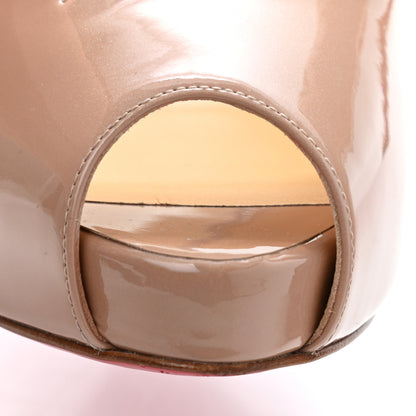 Christian Louboutin Patent After Sun Round Chick Alta Platform Peep Toe 120 Pumps 40.5 Nude 8 of 12