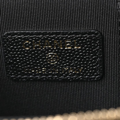 Chanel Caviar Quilted Mini Pearl On Top Vanity Case With Chain Black 6 of 10