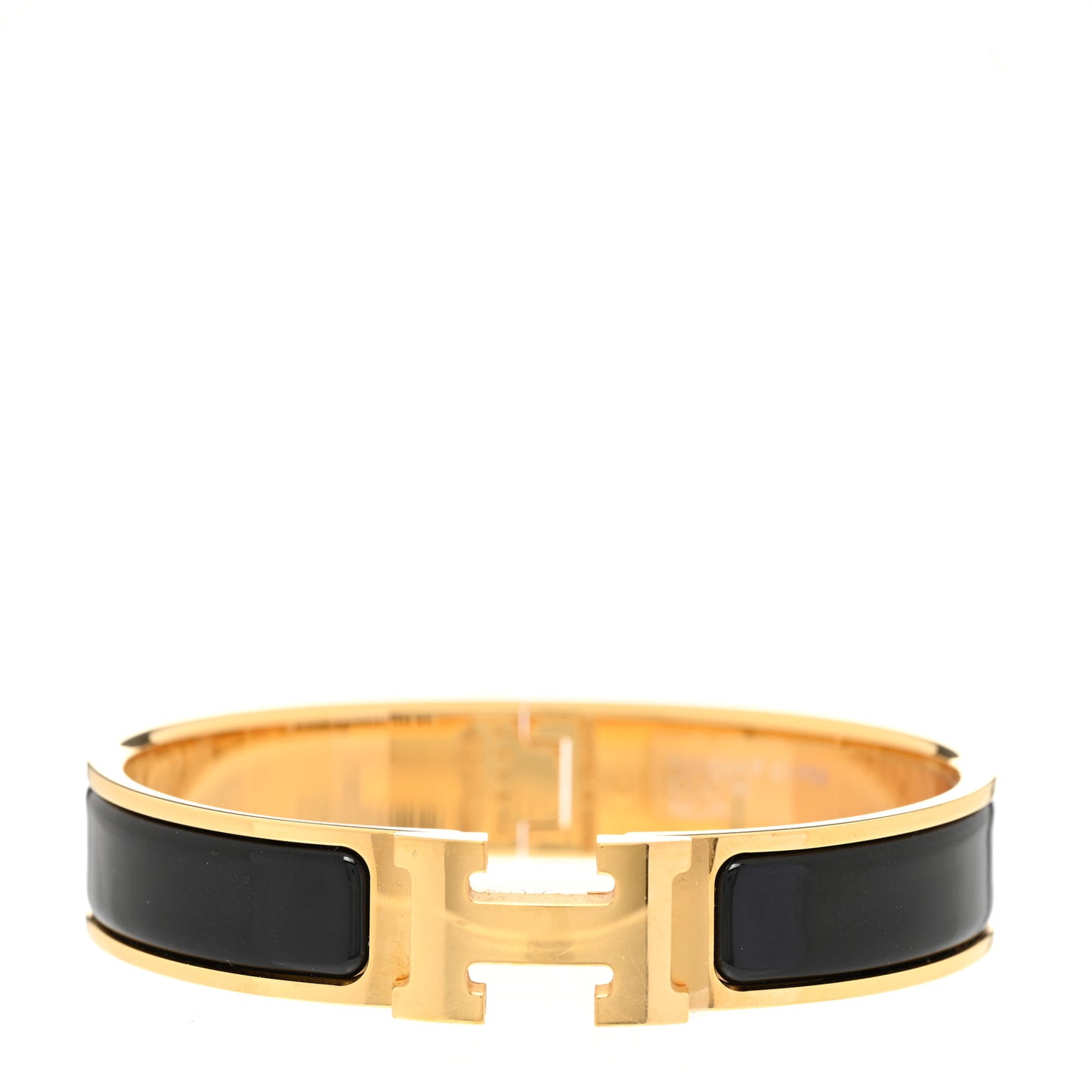 Enamel Narrow Clic Clac H Bracelet PM Black