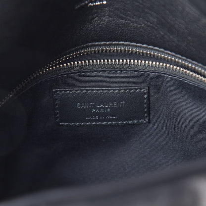 Saint Laurent Lambskin Quilted Medium Loulou Puffer Monogram Chain Satchel Black 5 of 6