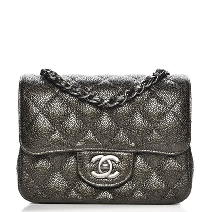 Chanel Metallic Caviar Quilted Mini Square Flap Dark Charcoal 1 of 8