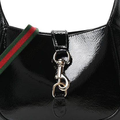 Gucci Patent Calfskin Small Jackie Shoulder Bag Black 8 of 11
