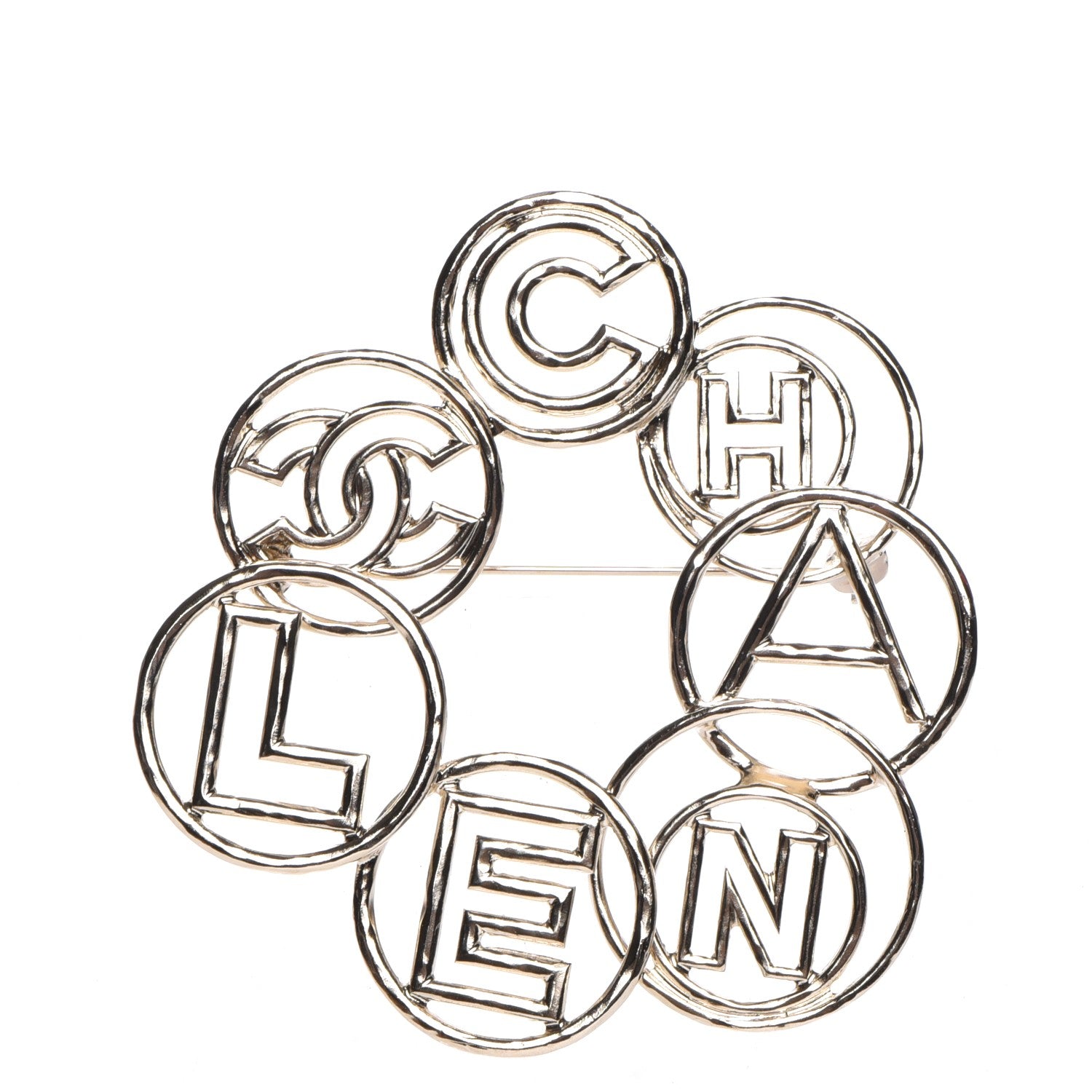 Chanel Hoop Cuba Logo Brooch Gold 1 of 5