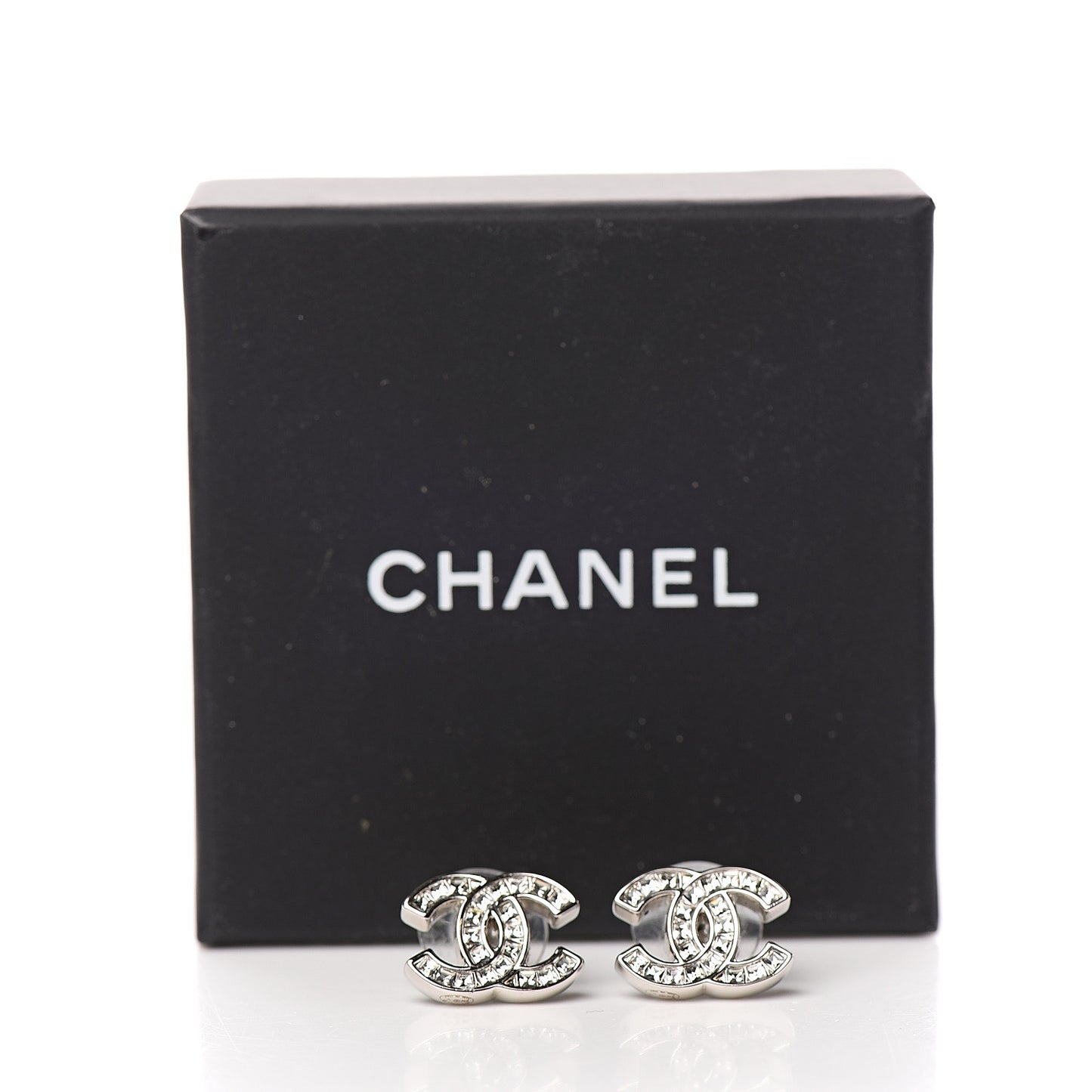 Crystal CC Earrings Silver