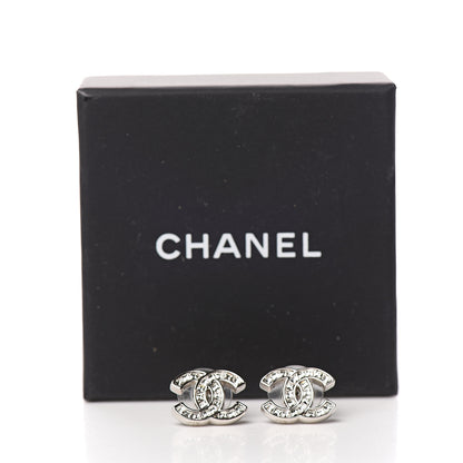 Chanel Crystal CC Earrings Silver 4 of 4
