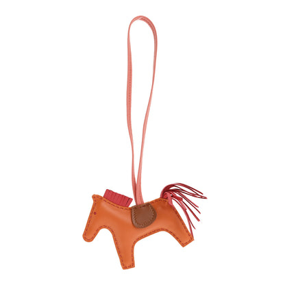 Hermes Milo Lambskin Grigri Rodeo Horse Bag Charm PM Orange Bougainvillea Gold Flamingo 1 of 3