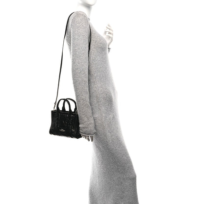 Marc Jacobs Shiny Crinkled Calfskin Mini The Tote Bag Black 2 of 10