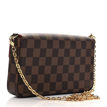 Louis Vuitton Damier Ebene Pochette Felicie Chain Wallet 4 of 13