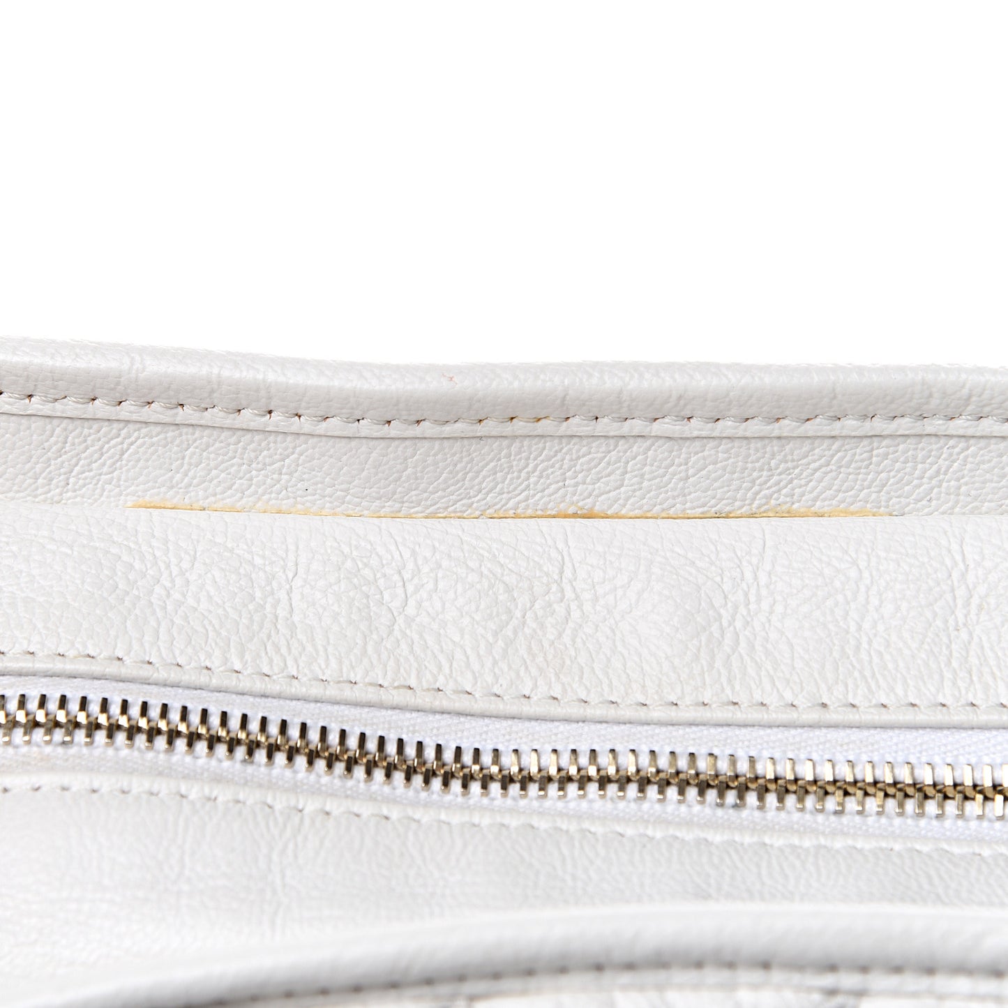 Aged Calfskin Quilted Medium Gabrielle Hobo White