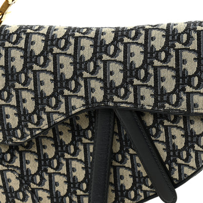 Christian Dior Oblique Saddle Bag Blue 8 of 10