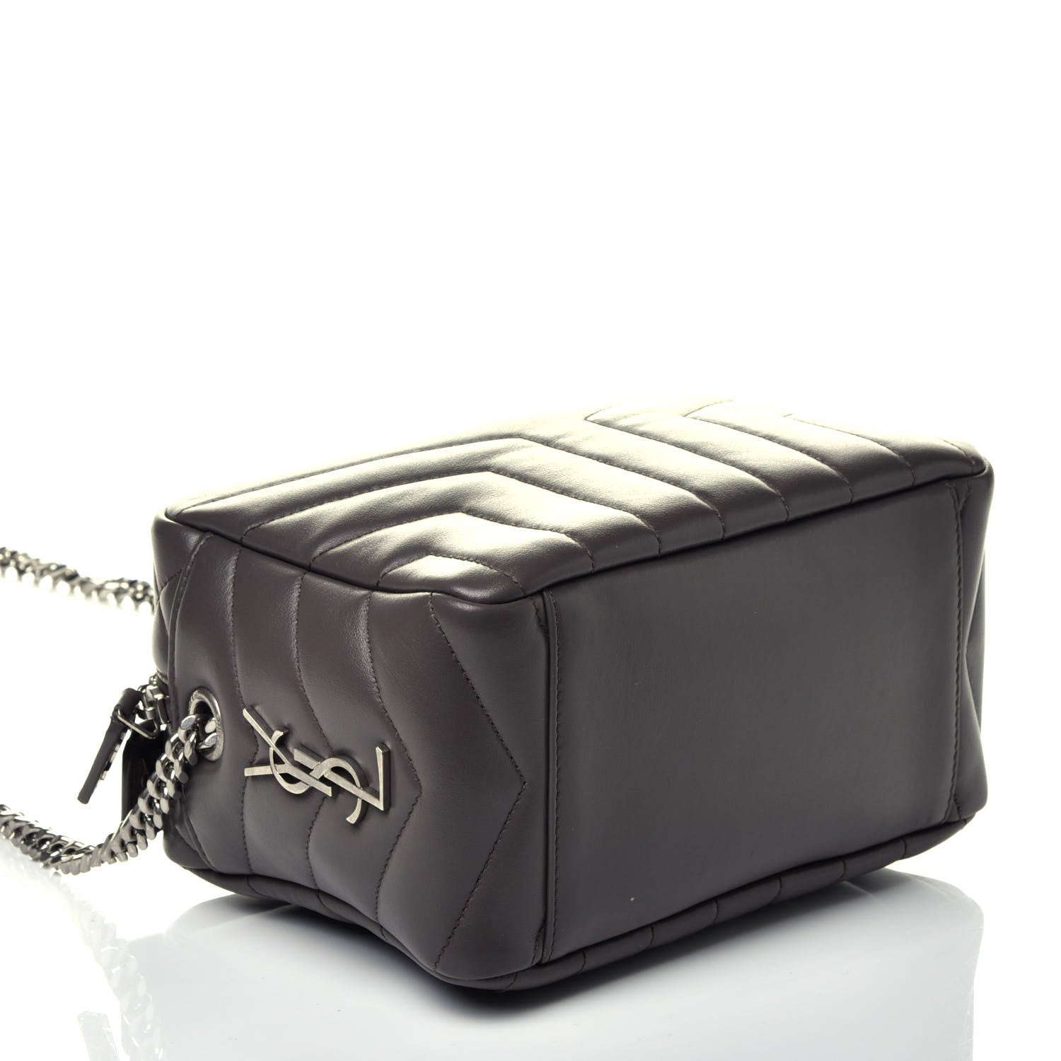 Saint Laurent Calfskin Y Quilted Monogram Small Loulou Bowling Bag Earth 4 of 10
