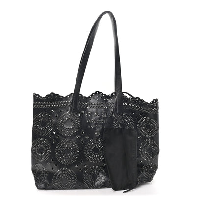 Prada City Calf Laser Cut Tote Black 3 of 12