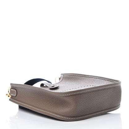 Hermes Taurillon Clemence Amazone Evelyne TPM Etoupe Bleu Indigo 4 of 10