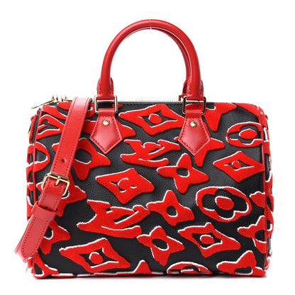 Louis Vuitton X UF Tufted Monogram Speedy Bandouliere 25 Black Red 1 of 12