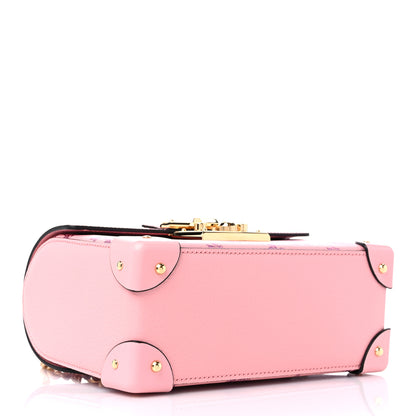 Gucci Textured Dollar Calfskin Berry Print Small Padlock Bamboo Shoulder Bag Pink Purple 4 of 9