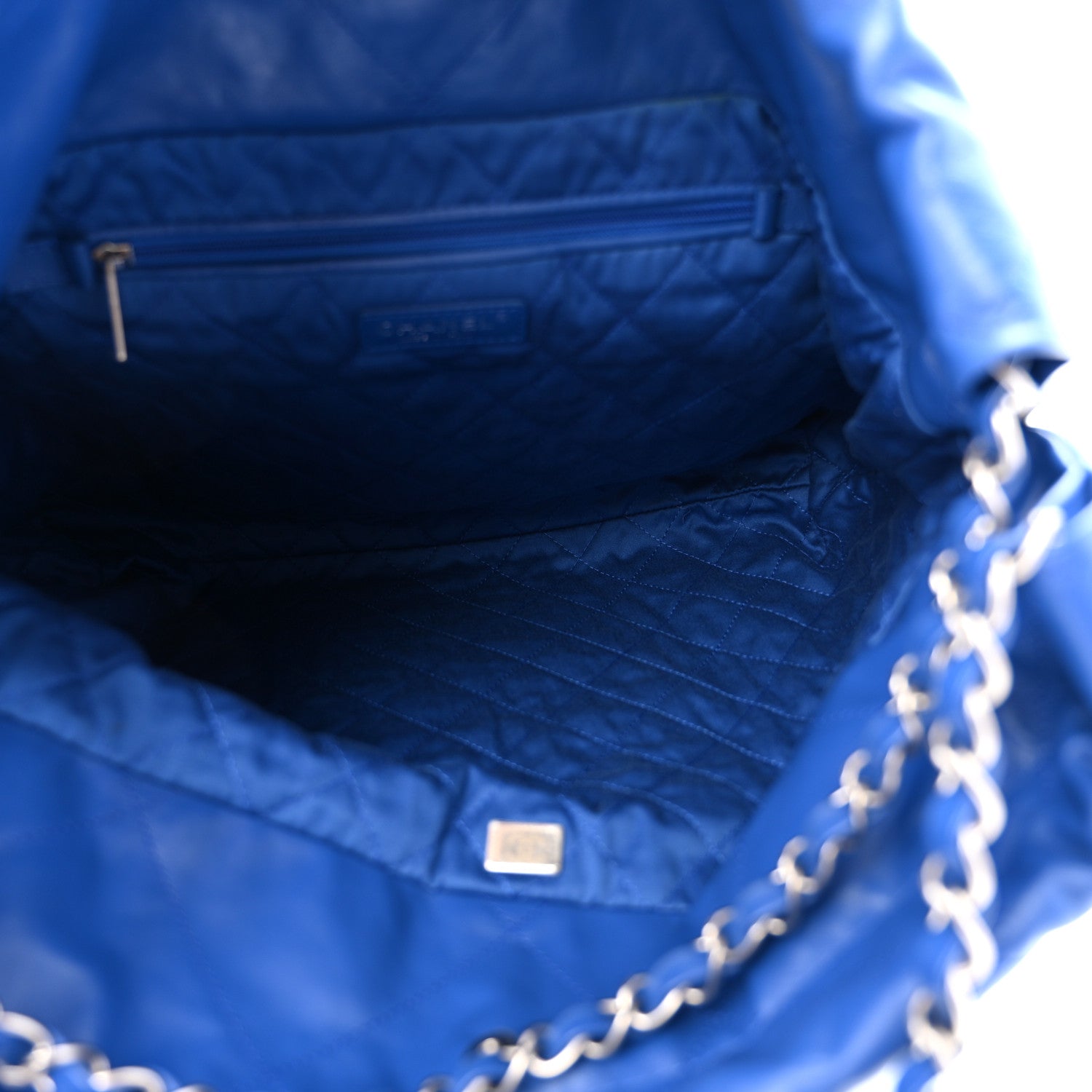 Chanel Shiny Calfskin Quilted Chanel 22 Blue 6 of 13