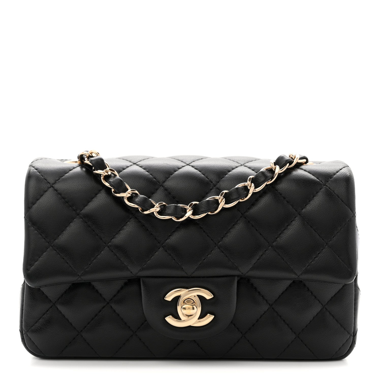 Chanel Lambskin Quilted Mini Rectangular Flap Black 1 of 10