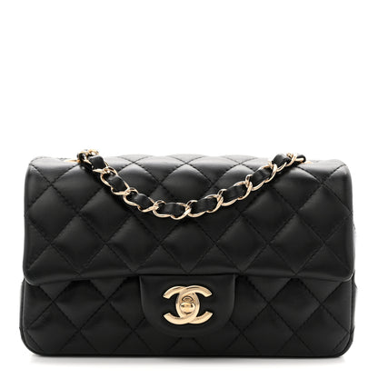 Chanel Lambskin Quilted Mini Rectangular Flap Black 1 of 10