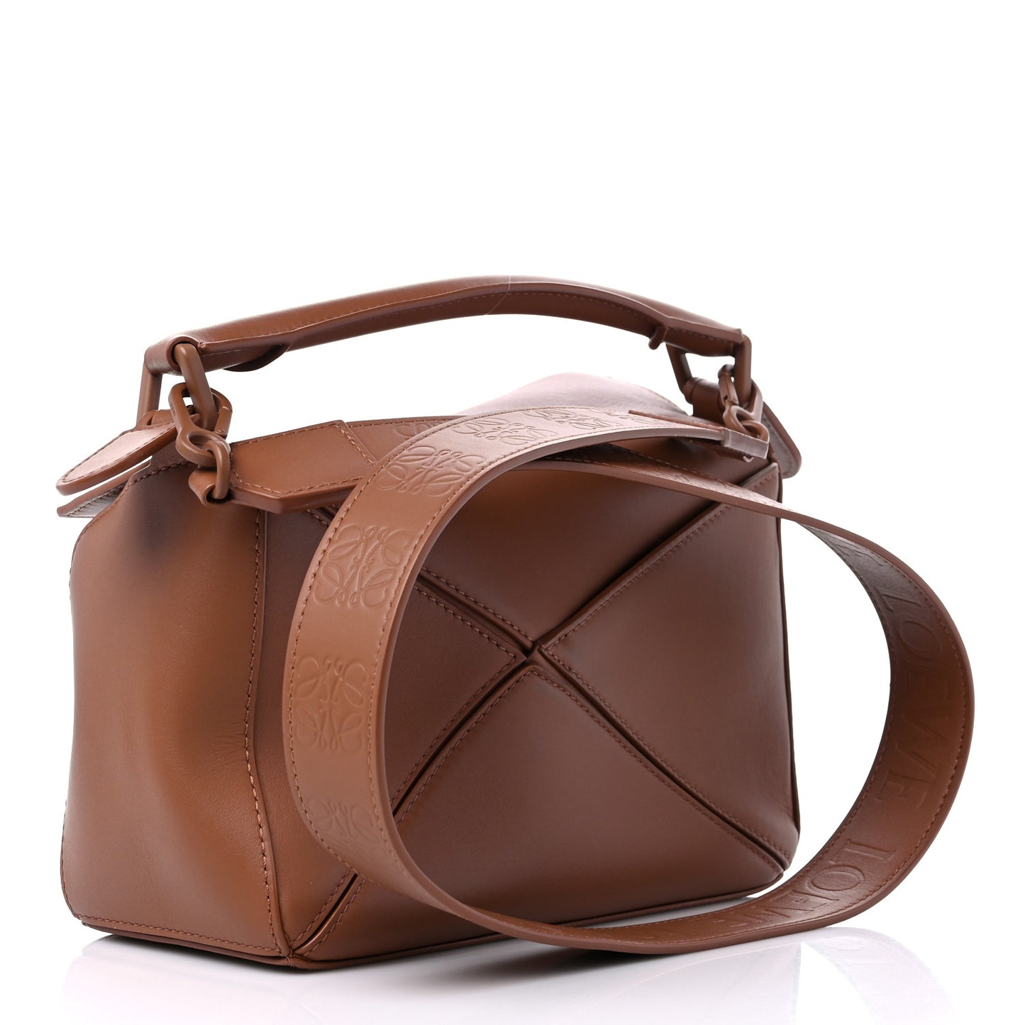 Satin Calfskin Mini Puzzle Bag Pecan