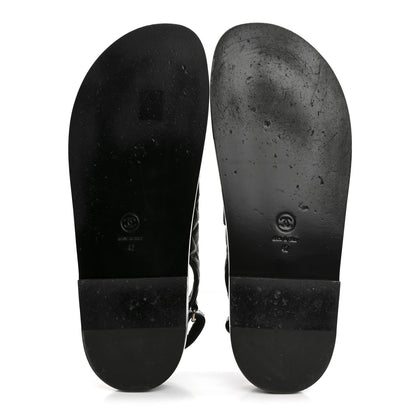 Chanel Grained Calfskin Velcro Dad Sandals 42 Black 6 of 10