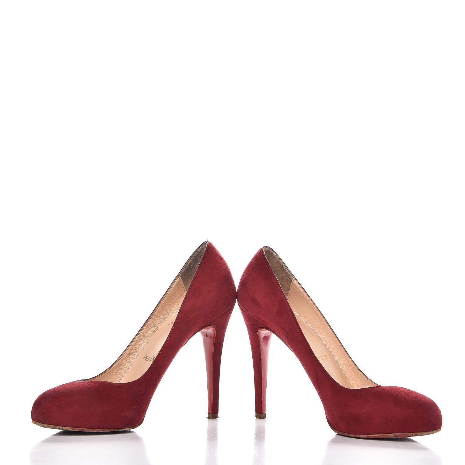 Christian Louboutin Suede Declic 120 Pumps 37 Dark Red 5 of 13