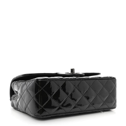 Chanel Patent Calfskin Quilted Mini Rectangular Flap So Black 4 of 10