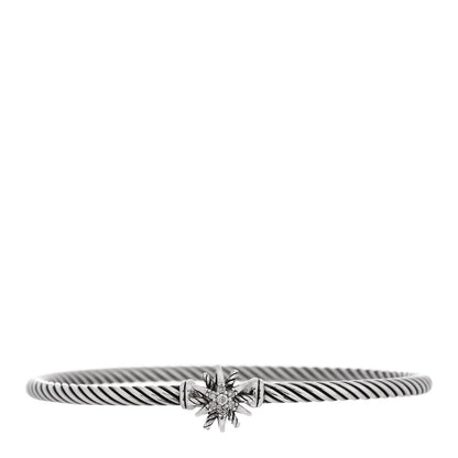 David Yurman Sterling Silver Diamond Starburst Bracelet 1 of 3